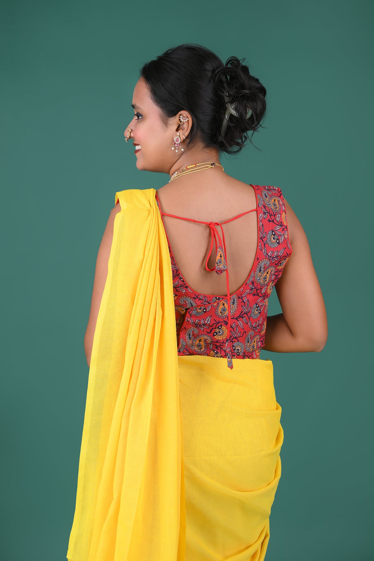 Bright Sunshine Yellow Solid Saree with Tassel Pallu – Everyday Ethnic Wear